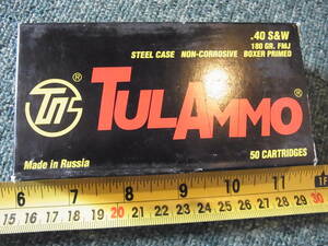 AMMO empty box TULAMMO 40 S&W 180 Gr. FMJ 1 box ( tray attaching )