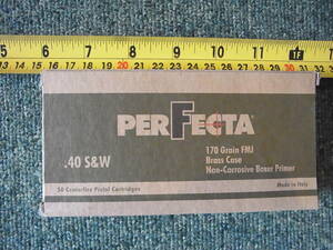 AMMO empty box PERFECTA 40 S&W 170 Gr. FMJ 1 box ( tray attaching )