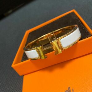 HERMES エルメス　ブレスレット　クリックH ホワイト