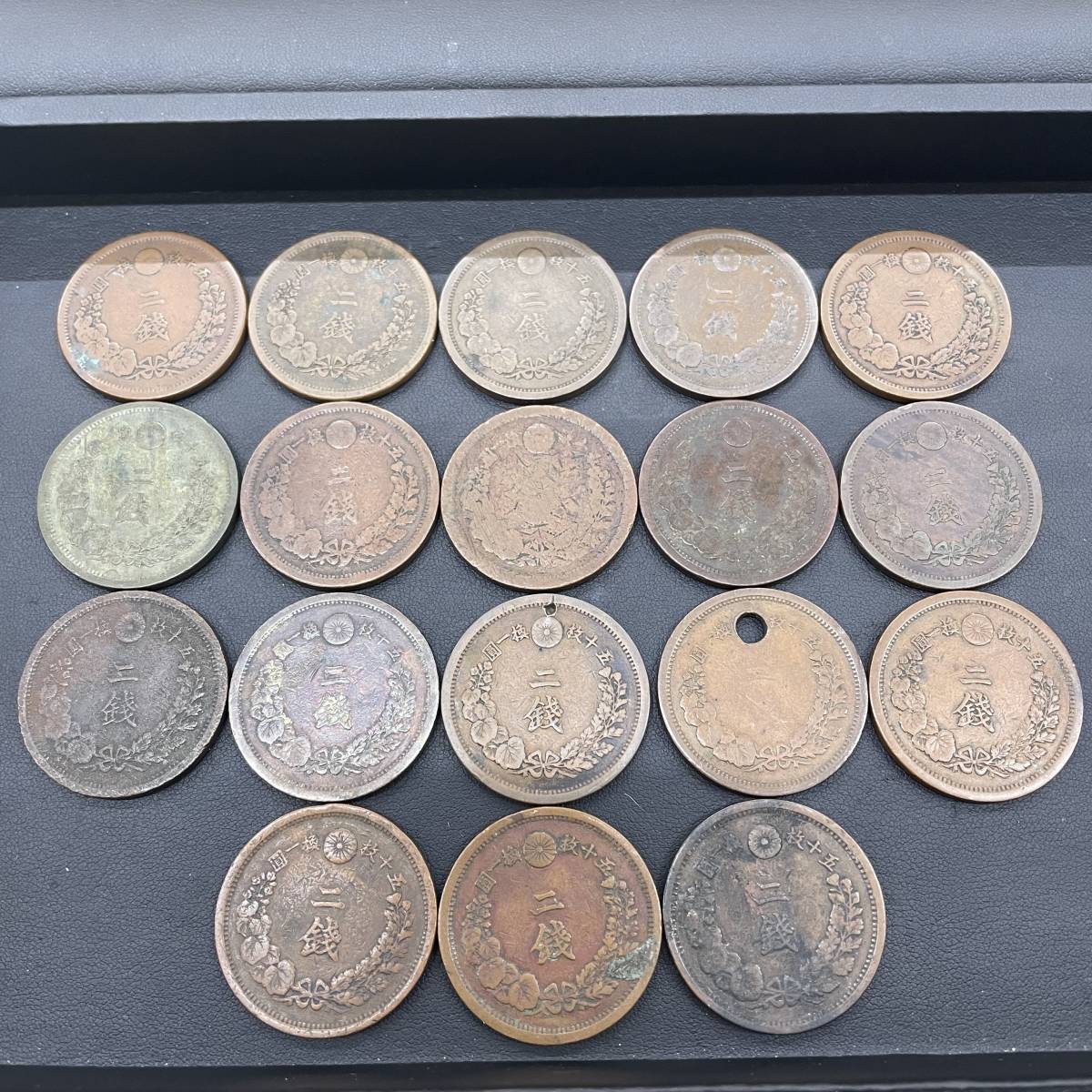 完成品 【影打ち】☆二銭銅貨 買取価格が高いエラー竜2銭銅貨 エラー銭