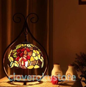 古風◆上品◆ステンドランプ ステンドグラス アンティーク 花柄 レトロな雰囲気がおしゃれ ティファニー ランプ