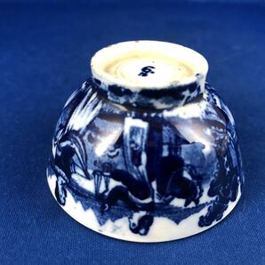 ◆アンティーク洋食器◆阿蘭陀焼/オランダ焼 藍絵 西洋人物絵 盃◆桐箱の画像6