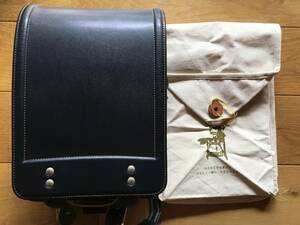 土屋鞄 ランドセル ネイビーXイエロー 保存袋付 本革　日本製