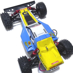 組立済 保管品▼ 京商 1/10スケール 電動RC 4WD オフロードレーサー オプティマ OPTIMA バッテリー プロポ 一式セット KYOSHO ラジコンの画像7