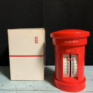 当時物 郵便ポスト型はかり 秤 レタースケール 計量器 MAIL BOX BAN-YU 当時郵便料金表 昭和レトロ (6978)