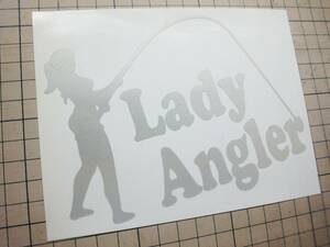 反射ステッカー Lady Angler 釣りガール 01 レディアングラー 高耐候 再帰性反射 リフレクター 夜間 視認性アップ デカール 送料無料