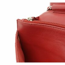 ☆CHANELシャネル☆マトラッセ チェーンウォレット チェーンショルダー 斜め掛け ポシェット レザー レッド 赤 シルバー金具 A33814 (中古)_画像5