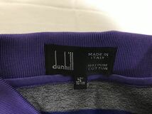 本物ダンヒルdunhillコットンボーダー柄長袖ポロシャツTシャツメンズアメカジサーフミリタリービジネススーツL青ブルー42イタリア製_画像4