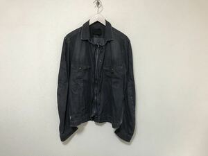 本物ディーゼルブラックゴールドDIESEL BLACK GOLDコットン麻デニムジップジャケットスーツメンズビジネスミリタリーサーフLグレーブルー48