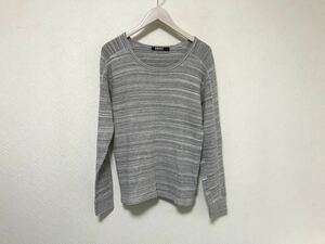 本物ダナキャランニューヨークDKNYコットンワッフル長袖ロンTシャツメンズサーフアメカジビジネスミリタリーグレー柄L