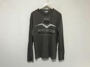 本物リプレイREPLAYコットンプリント長袖ロンTシャツメンズサーフアメカジビジネススーツMバイカーグレー