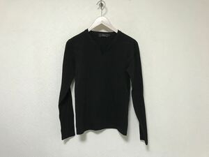 本物アルチザンARTISANコットンキーネック長袖ロンTシャツメンズサーフアメカジビジネススーツ黒ブラックS