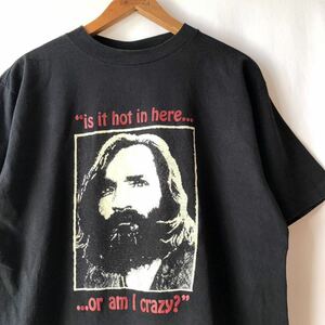 90s BALZOUT Charles Manson Tシャツ L USA製 ビンテージ 90年代 チャールズ マンソン アメリカ製 シリアルキラー オリジナル ヴィンテージ