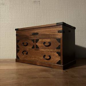 A Showa Retro Mini peace Dance case chest of drawers wooden jue Reebok s antique retro storage shelves 