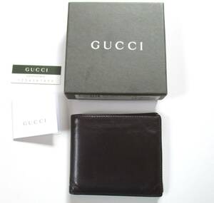 gucci ★ グッチ 二つ折り財布 こげ茶 ★ 