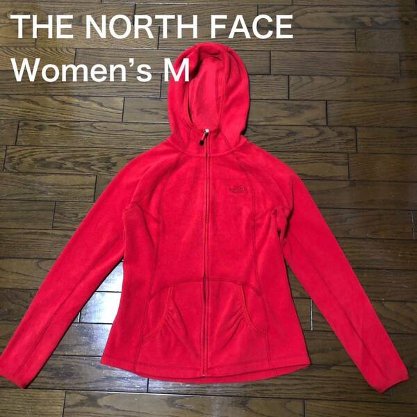 【送料無料】THE NORTH FACEジップアップパーカーオレンジ　レディースMサイズ　ザノースフェイス