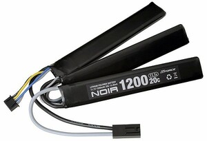 電動ガン用リポバッテリー 充電池 Noir LiPo 11.1V 1200mAh カスタムガン用 サドルパック　ネコポス送料無料