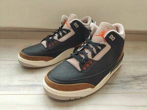 26.5cm 新品 NIKE AIR JORDAN 3 RETRO ナイキ エアジョーダン 3 レトロ エア ジョーダン レザー 黒 ブラック BLACK CT8532-008