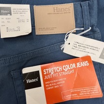 【新品/訳アリ】HANES ヘインズ 79 メンズ 男性 チノパンツ ストレート ジップフライ ロゴパッチ 綿×ポリウレタン ネイビー系 紺系_画像4