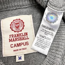 FRANKLIN ＆ MARSHALL フランクリン＆マーシャル M メンズ ニット セーター ポケットにロゴ ラグラン 長袖 イタリア製 綿100% ヘザーグレー_画像3