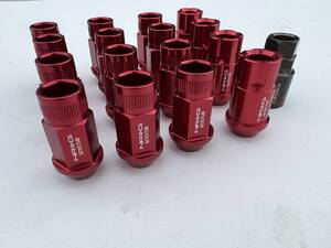 NRG 貫通アルミナットロック付きset 16本 赤 12x1,5 aluminum lugnuts USDM JDM ホンダ ダイハツ トヨタ 正規輸入品 即納 レア