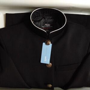 学ラン上着155Aラウンドカラー全国標準学生服日本製東レ超黒ポリエステル100%