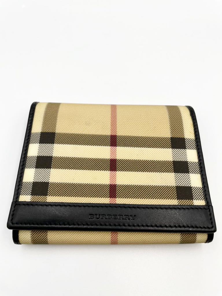 未使用品 BURBERRY 財布 ブラック×グレー バーバリー 136-