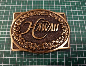 ●ビンテージソリッドブラスベルトバックル1977年HAWAIIハワイ