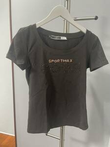 美品SPORT MAXスポーツマックス半袖トップスTシャツ茶ブラウンレディース