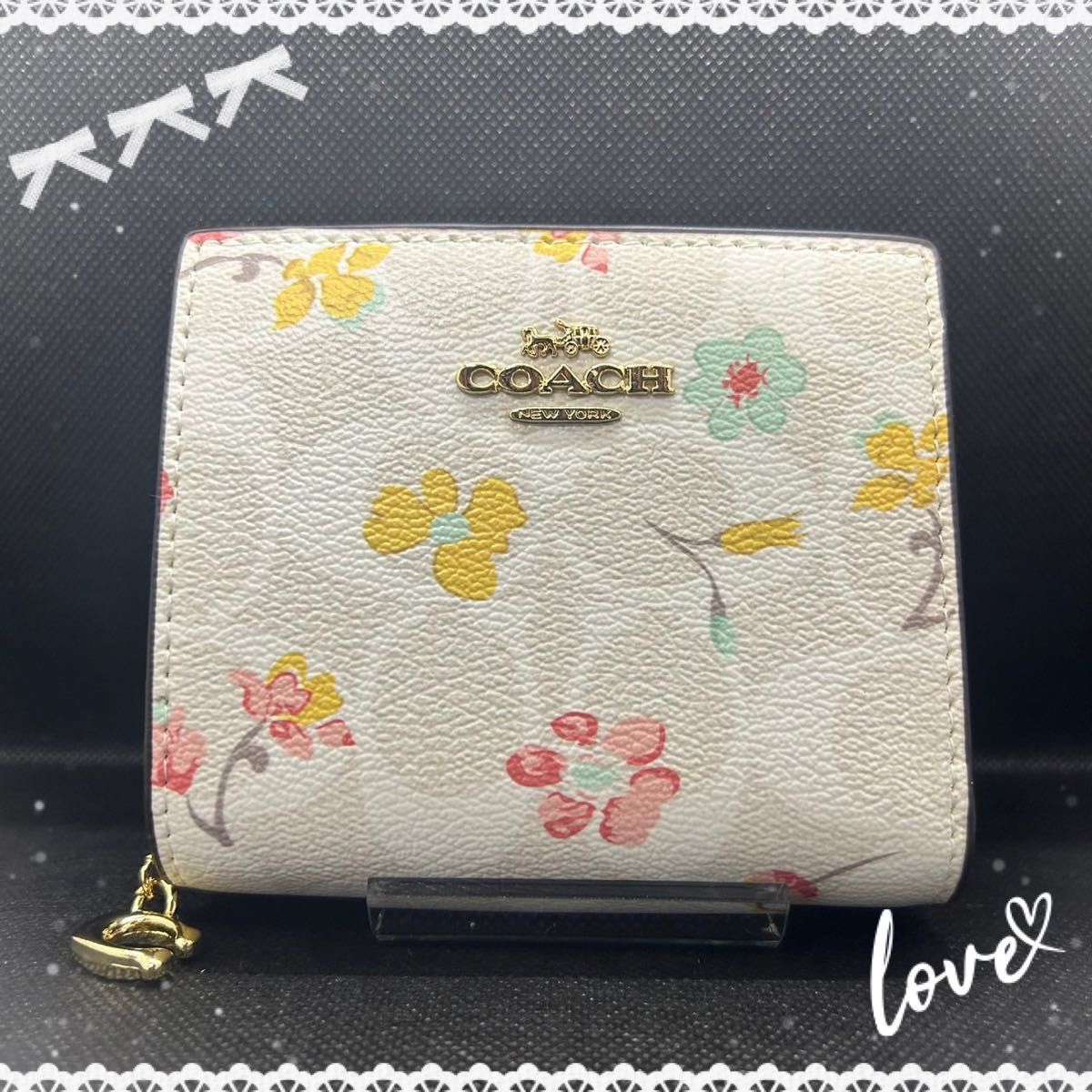 本物保証! 新商品 COACH コーチ 折り財布 正規品 フローラル i9tmg.com.br