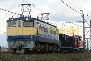 鉄道写真 04042:EF65-1134＋ホキ車+DE10-1147 松永訓練