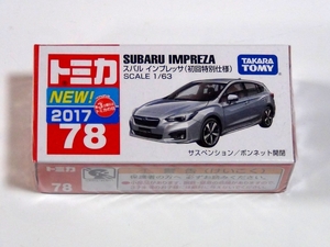 トミカ 廃版 78 スバル インプレッサ 初回特別仕様 新車シール SUBARU IMPREZA