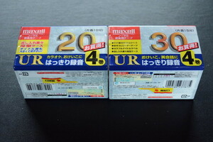 古いカセットテープ maxell UD20×4本 UD30×4本 合計8本SET 未使用品 検索用語→A10内