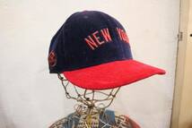 ●NEW ERA/ニューエラ ニューヨークヤンキース CAP キャップ コーデュロイ ネイビー×レッド スナップバックonesize 帽子 野球●_画像1