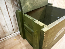 ★Vintage デンマーク軍 アンモボックス　弾薬箱 ギアボックス 収納BOX インテリア 什器 キャンプギア収納 ウッドボックス USED ★_画像6