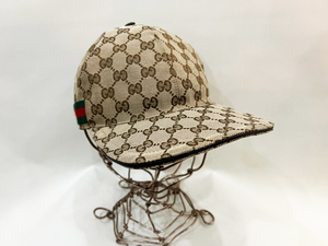 GUCCI/グッチ チェリーラインGGキャンバス ベースホールキャップ BBキャップ 帽子 200035 601491 ベージュ ユニセックス L(59) 