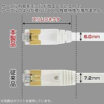 サンワサプライ LANケーブル CAT7 ウルトラフラット 10Gbps/600MHz ギガビット イーサネットケーブル ツメ折れ防止 RJ45_画像6