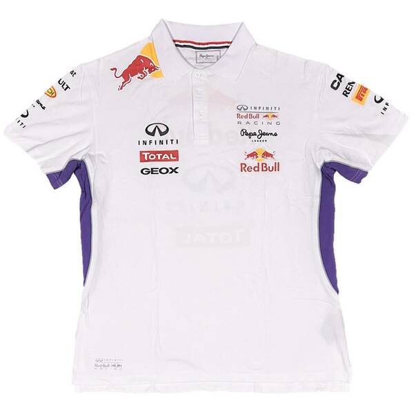 ペペジーンズ Pepe Jeans レッドブル Red Bull レーシング OTL2014 ボタン ポロシャツ（ホワイト）(XL) [並行輸入品]