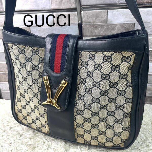 GUCCIオールドグッチシェリーラインブーツマークショルダーバッグ