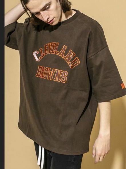 monkey time NFL National Football League Cleveland Browns M モンキータイム コラボ 別注 カレッジ ロゴ フットボール ビッグ Tシャツ