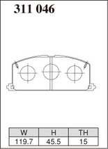 送料無料（離島除く） ブレーキパッド Mタイプ フロントセット トヨタ カローラ AE110 CE110 CE113 EE111 M311046 DIXCEL ディクセル_画像3