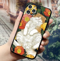 iPhone SE（第2.3） 7/8 ケース 猫とお花　ソフト_画像1
