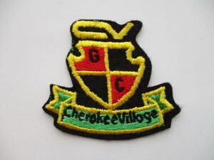 70s チェロキー ビレッジ ゴルフクラブCherokee Village GOLF CLUBワッペン/米国PATCHカントリークラブGCビンテージvintageパッチGOLF V149