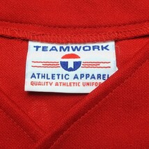 野球! 90s 00s USA製 TEAMWORK ATHLETIC APPAREL Hurricanes ノースリーブ ベースボールシャツ レッド 赤 XL 大きいサイズ メンズ 古着_画像5