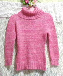 CECIL McBEE セシルマクビー ピンク桃色編み長袖セーター/ニット Pink peach long seeve sweater/knit