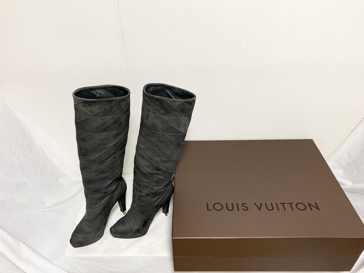 希少 美品 ルイ ヴィトン LOUIS VUITTON スエード レザー ロング