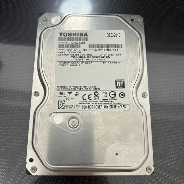 TOSHIBA 3.5インチHDD 500GB