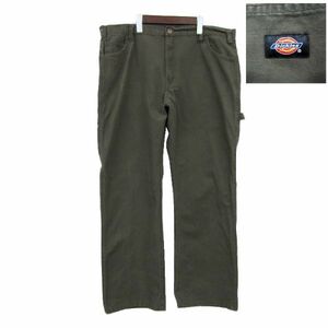 ビッグサイズ W38 L30 ケニア製 ディッキーズ Dickies ダック ワーク ペインター パンツ カーキ グリーン 古着 2F2091