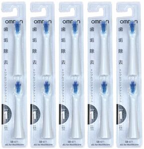  немедленная уплата Omron аукстический тип электрический зубная щетка для заменяемая щетка 5 шт. комплект Triple прозрачный щетка тонкий SB-071-5p