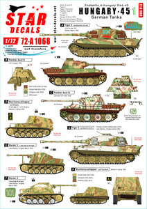 スターデカール 72-A1068 1/72 ハンガリー ’45 # 1. ドイツ軍戦車 and AFV ハンガリー 1944-45.